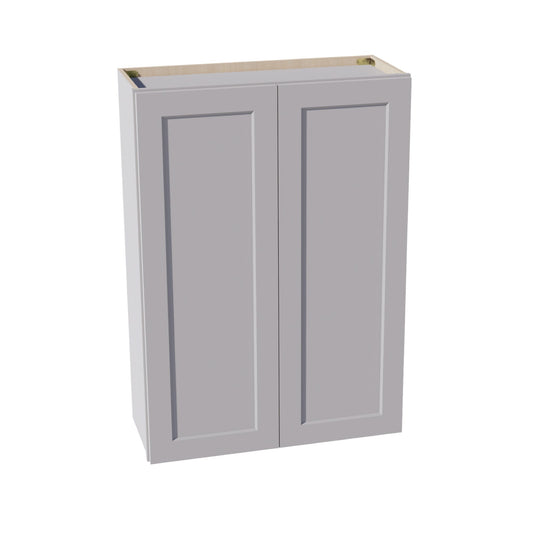 HA-W3042: Ash Gray Shaker 30"W x 42"H 2 Doors & 3 Shelves Standard Wall Cabinet