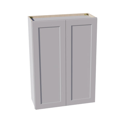 HA-W3042: Ash Gray Shaker 30"W x 42"H 2 Doors & 3 Shelves Standard Wall Cabinet