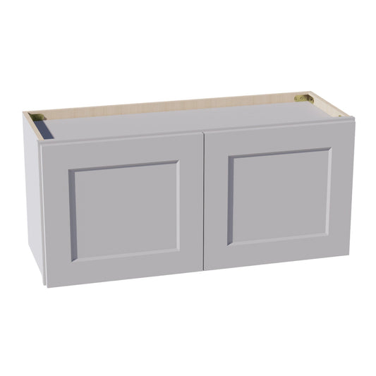 HA-W3315: Ash Gray Shaker 33"W x 15"H 2 Doors Standard Wall Bridge Cabinet
