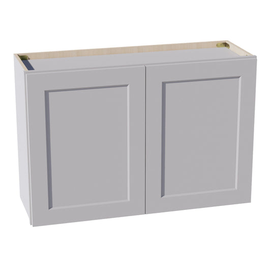 HA-W3624: Ash Gray Shaker 36"W x 24"H 2 Doors Standard Wall Bridge Cabinet