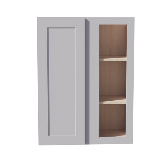 HA-WBC2736: Ash Gray Shaker 27"W x 36"H 1 Door & 2 Shelves Wall Blind Corner Cabinets