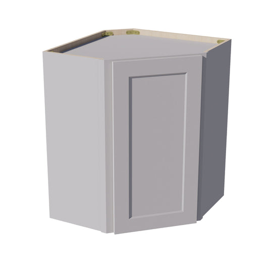 HA-WDC2430: Ash Gray Shaker 24"W x 30"H 1 Door & 2 Shelves Diagonal Wall Corner Cabinet