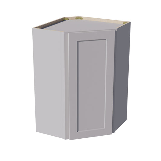 HA-WDC2436: Ash Gray Shaker 24"W x 36"H 1 Door & 2 Shelves Diagonal Wall Corner Cabinet