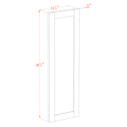 HA-WP-W36: Ash Gray Shaker 36" - 11-1/2"W x 35-1/2"H x 3/4"D Wainscot Panel Wall