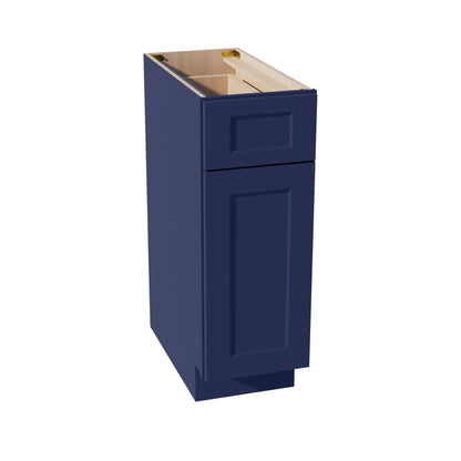 HB-B12: Indigo Blue Shaker 12"  1 Drawer 1 Door Standard Base Cabinet