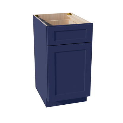 HB-B18: Indigo Blue Shaker 18" 1 Drawer 1 Door Standard Base Cabinet