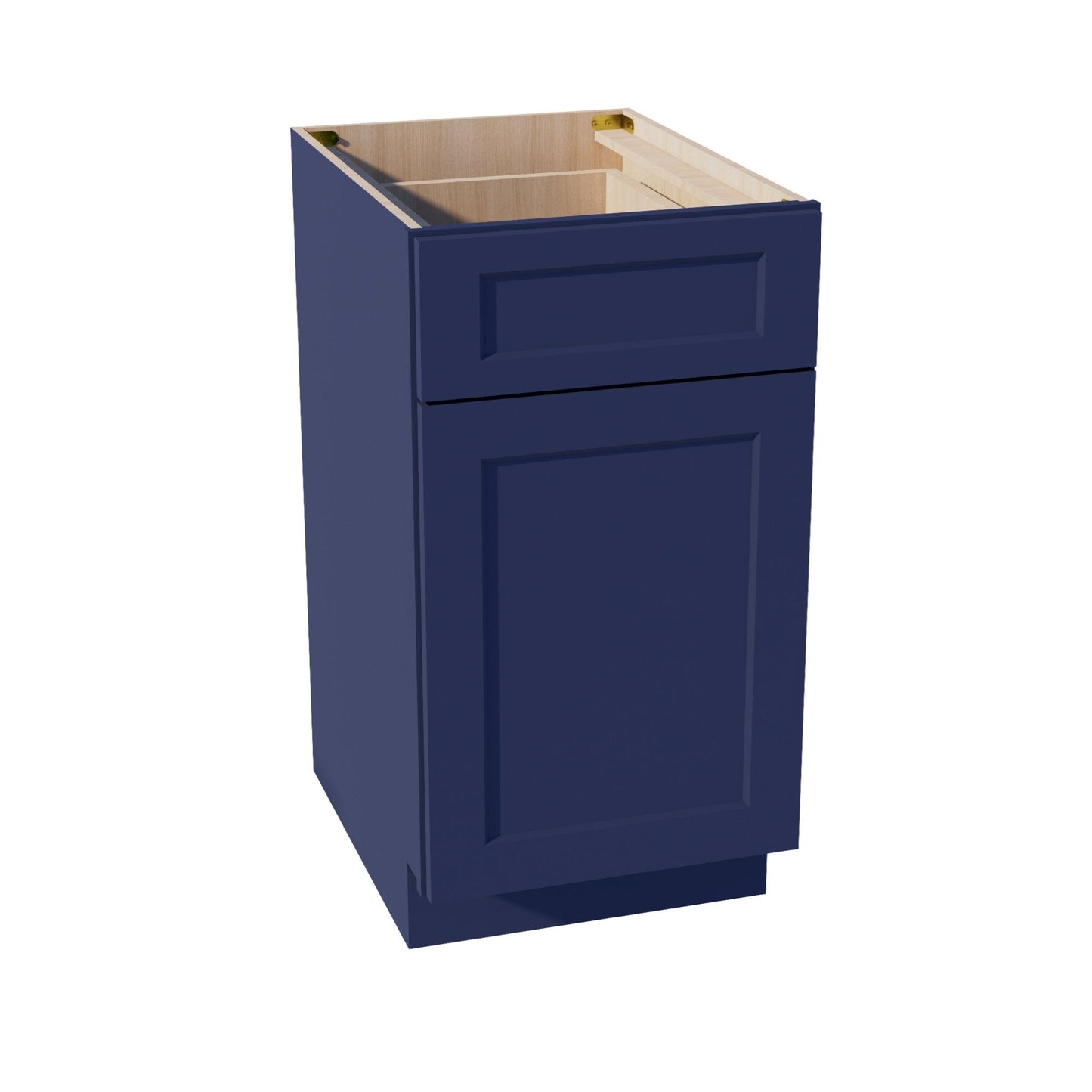 HB-B18TR: Indigo Blue Shaker 18" 1 Drawer Trash Pull Out Base Cabinets