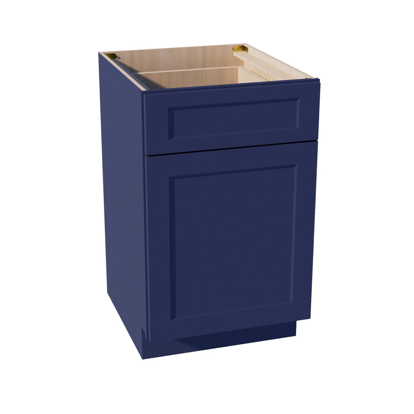 HB-B21: Indigo Blue Shaker 21" 1 Drawer 1 Door Standard Base Cabinet