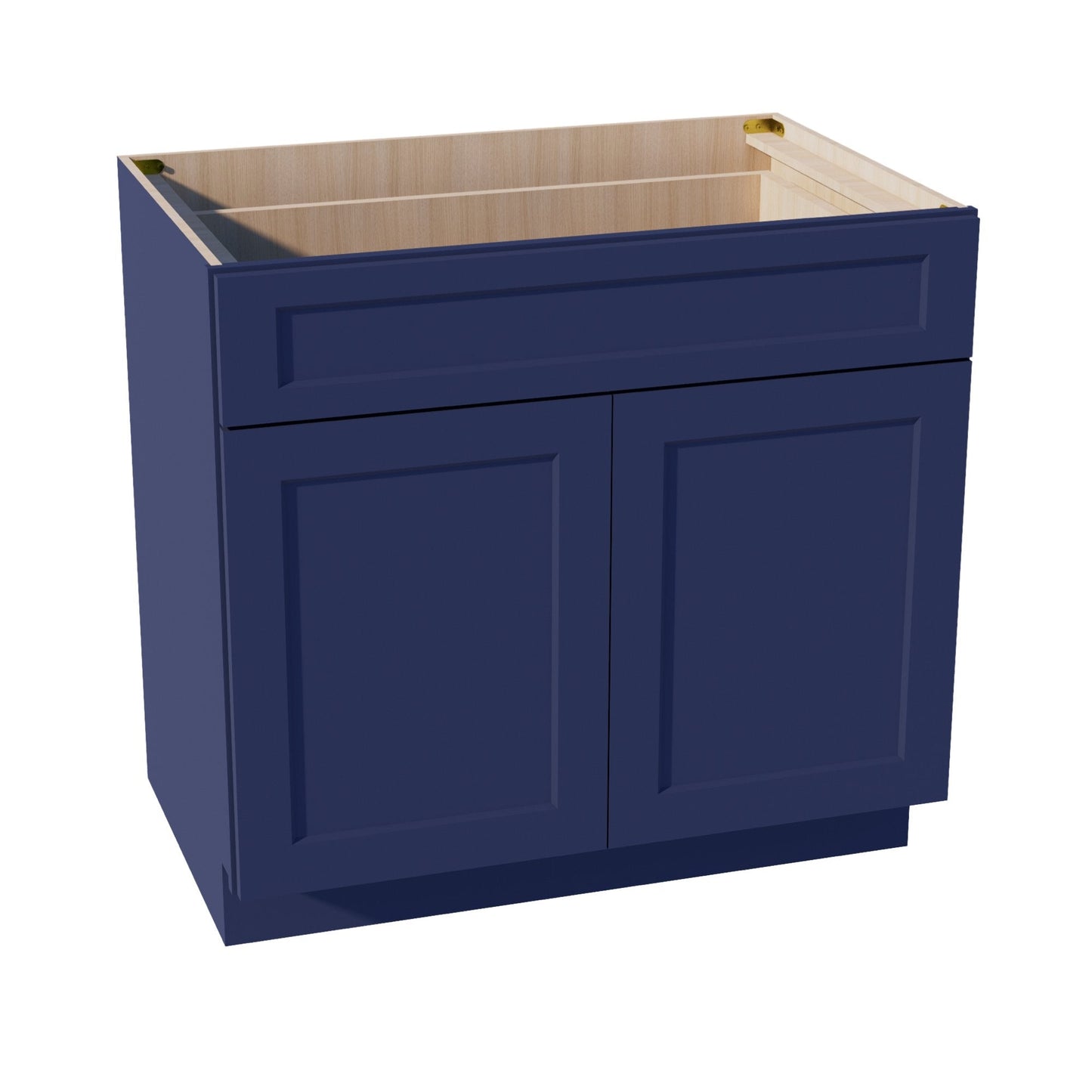 HB-B36: Indigo Blue Shaker 36" 1 Drawer 2 Doors Standard Base Cabinet