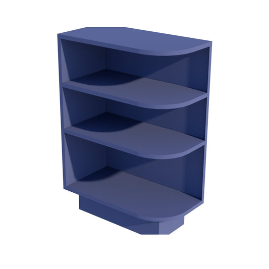 HB-BES12L: Indigo Blue Shaker 12" 4 Shelves End Shelf Corner Base Cabinets (Left Open)