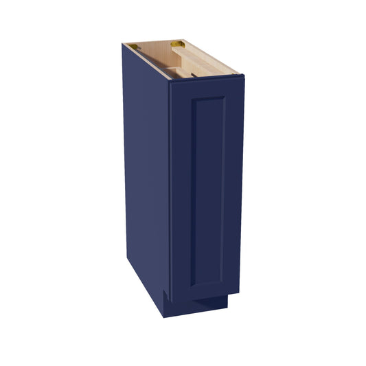 HB-BF09-PO: Indigo Blue Shaker 09" Full Door Pull Out Spice Rack Base Cabinets