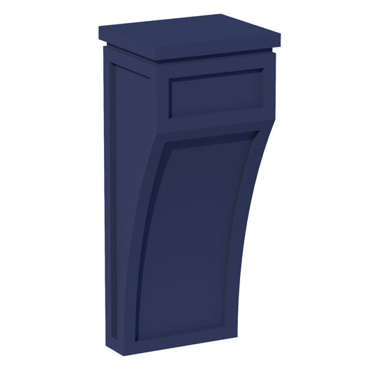 HB-CML: Indigo Blue Shaker 5-1/4"W x 12-1/2"H x 4-1/2"D Large Corbel