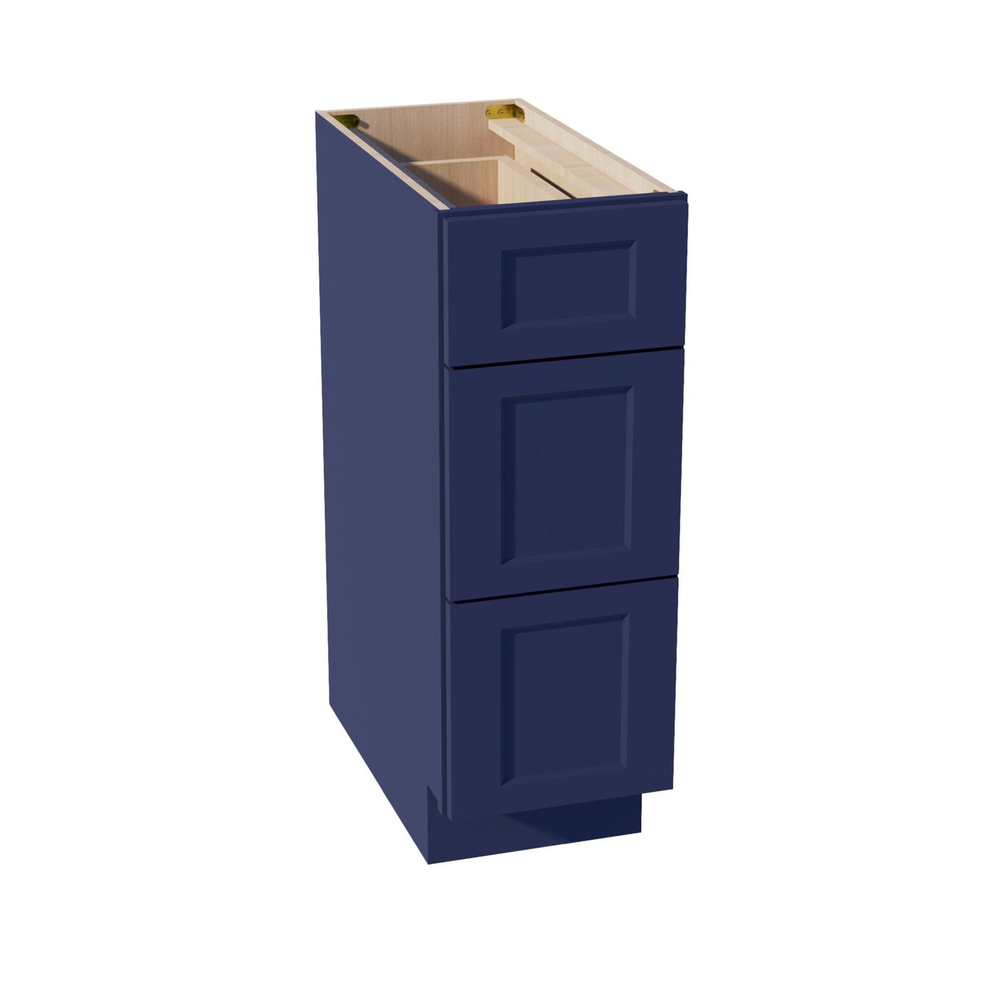 HB-DB12: Indigo Blue Shaker 12" 3 Drawers Base Cabinet