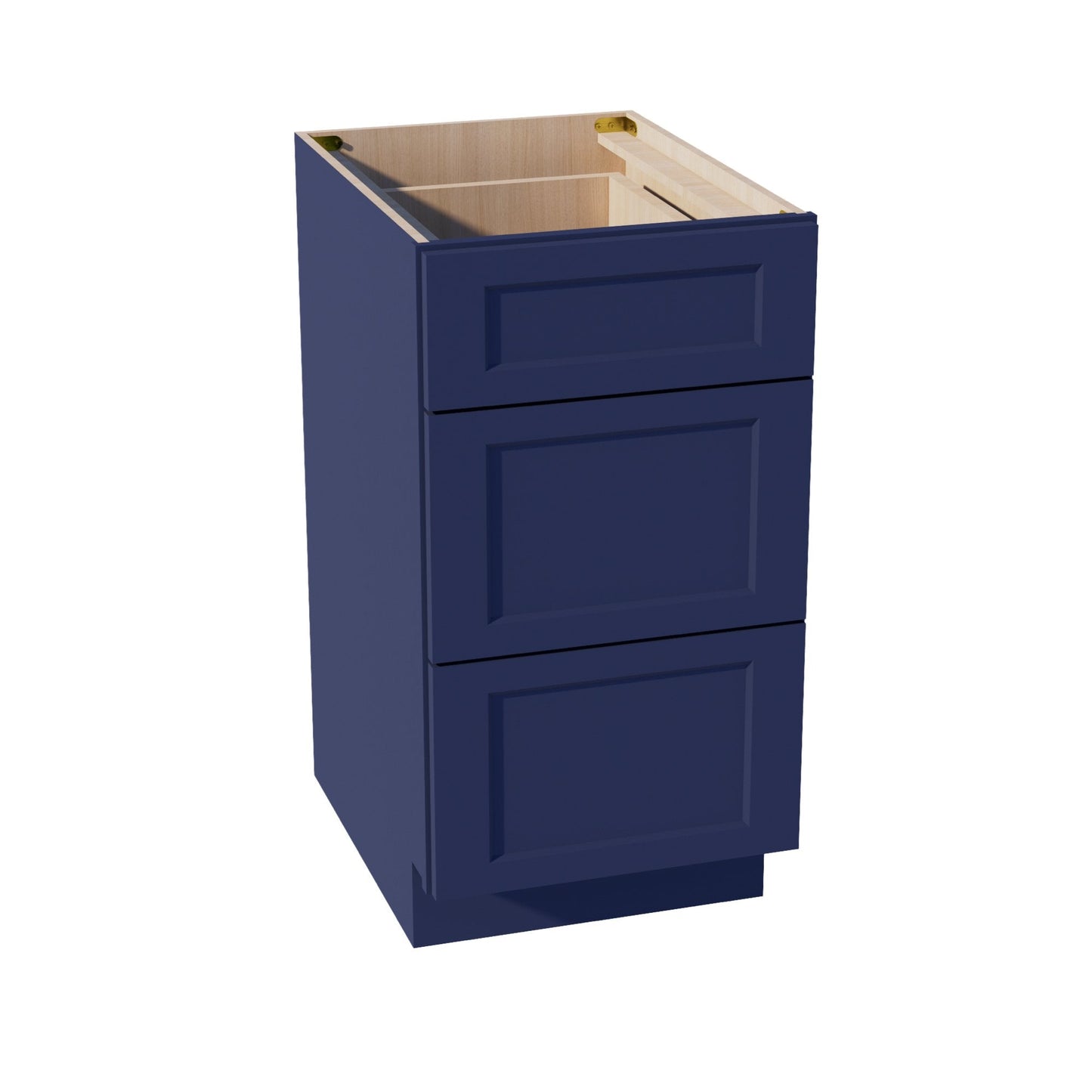 HB-DB18: Indigo Blue Shaker 18" 3 Drawers Base Cabinet