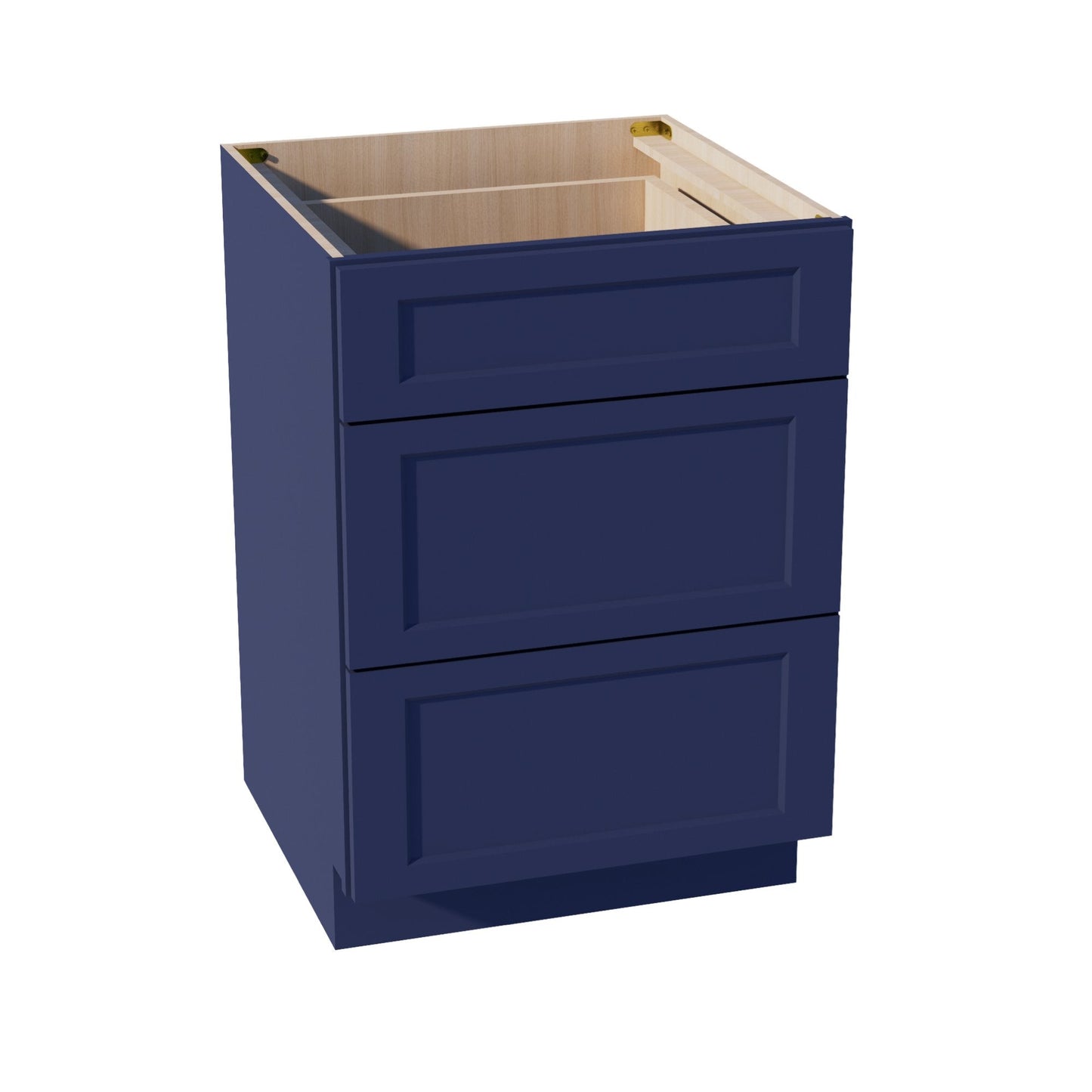 HB-DB24: Indigo Blue Shaker 24" 3 Drawers Base Cabinet