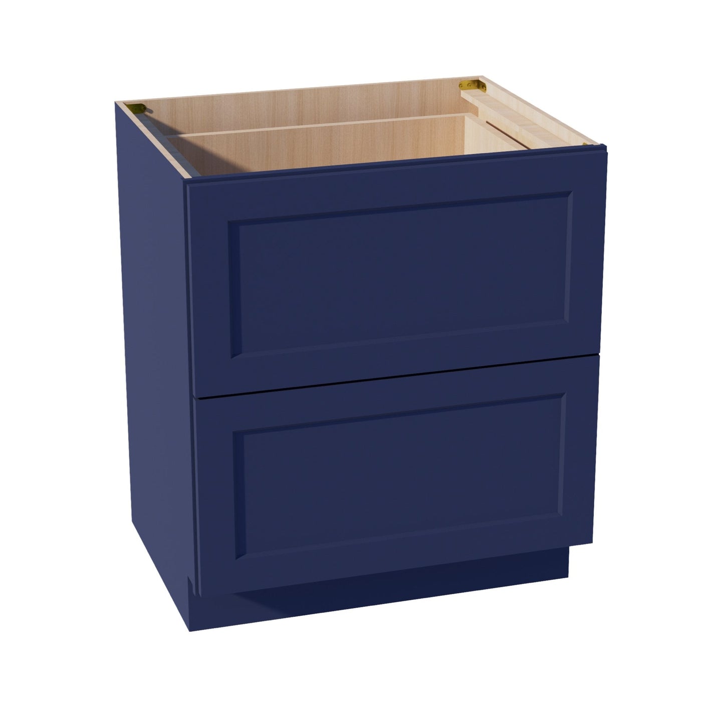 HB-DB30-2: Indigo Blue Shaker 30" 2 Drawers Base Cabinet