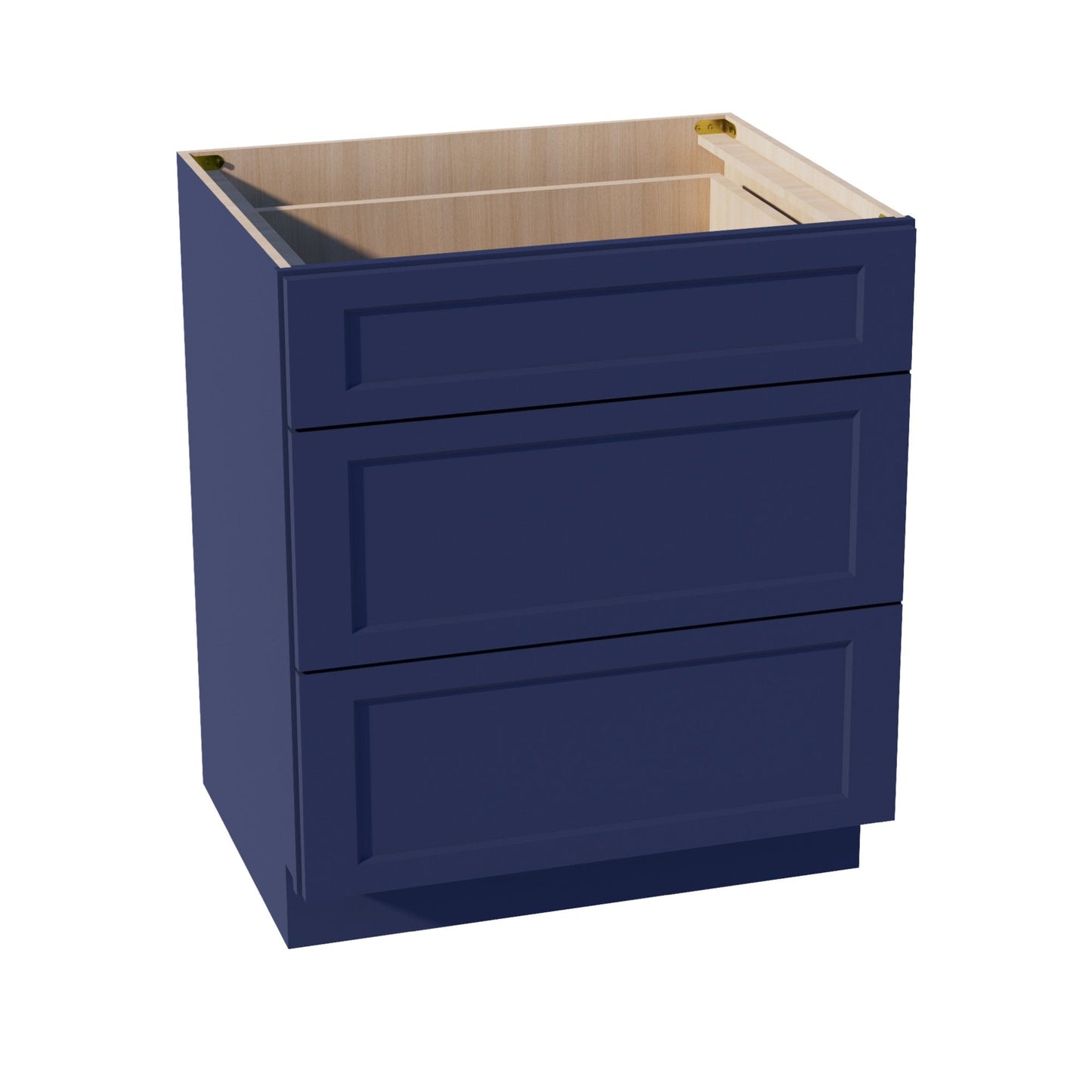 HB-DB30: Indigo Blue Shaker 30" 3 Drawers Base Cabinet