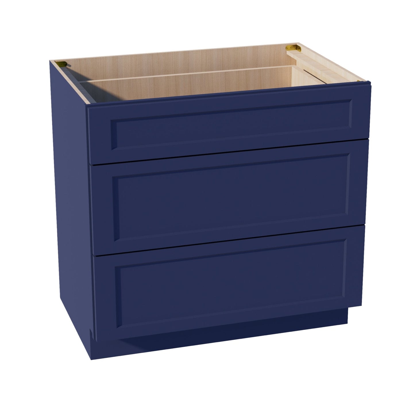 HB-DB36: Indigo Blue Shaker 36" 3 Drawers Base Cabinet