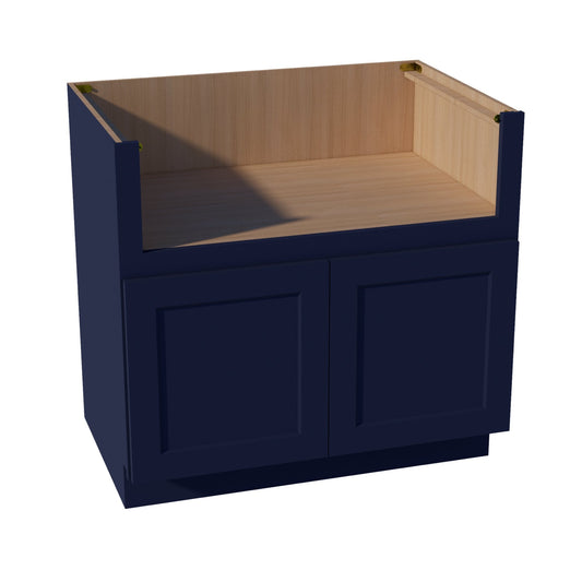 HB-FS36: Indigo Blue Shaker 36" 2 Doors Farm House Sink Base Cabinet