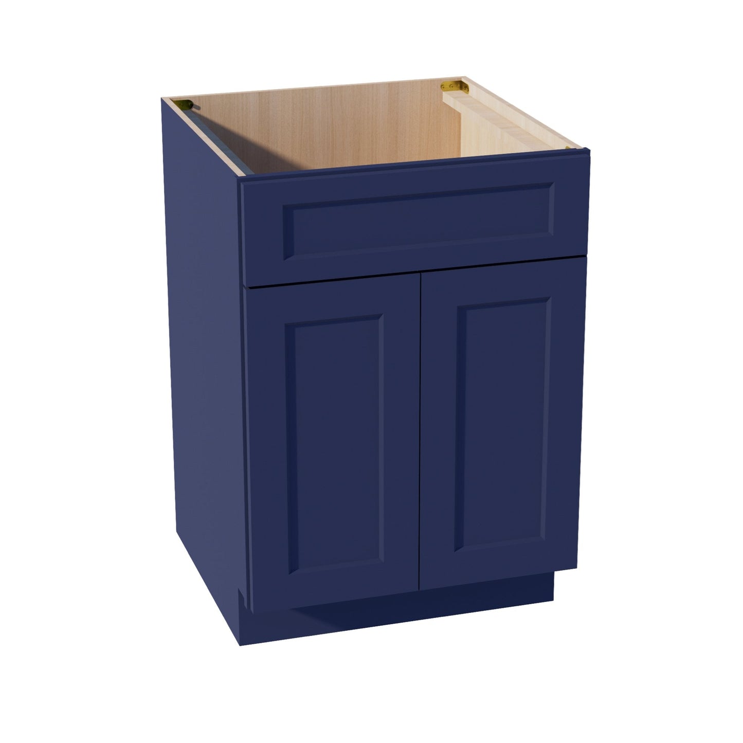 HB-SB24: Indigo Blue Shaker 24" 2 Doors 1 False Drawer Sink Base Cabinet