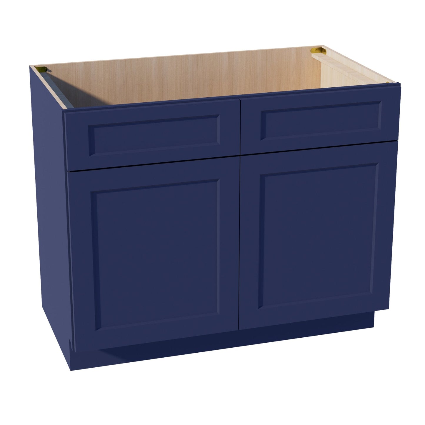 HB-SB42: Indigo Blue Shaker 42" 2 Doors 2 False Drawers Sink Base Cabinet