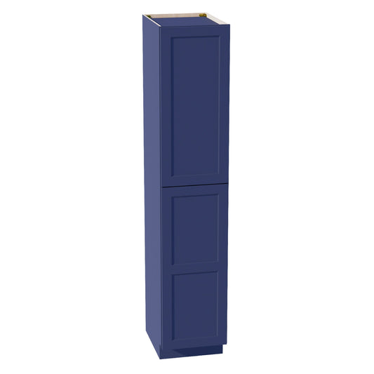 HB-TP1890: Indigo Blue Shaker 18"W x 90"H x 24"D 2 Doors & 5 Shelves Tall Shelf Pantry Cabinets