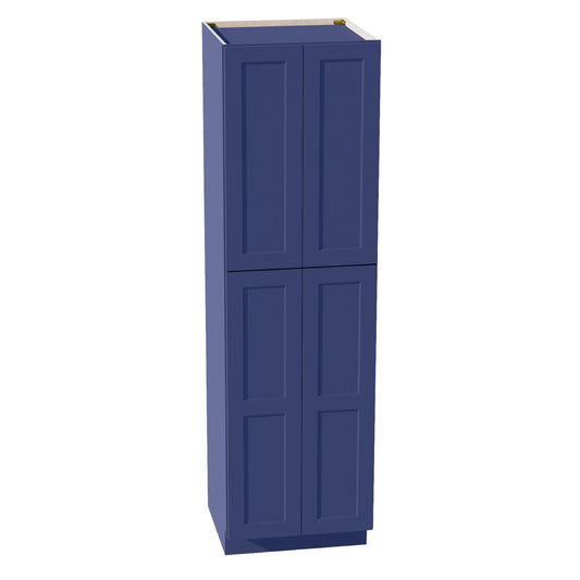 HB-TP2484: Indigo Blue Shaker 24"W x 84"H x 24"D 5 Door & 5 Shelves Tall Shelf Pantry Cabinets