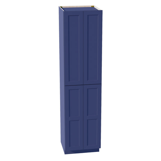 HB-TP2496: Indigo Blue Shaker 24"W x 96"H x 24"D 4 Door & 6 Shelves Tall Shelf Pantry Cabinets