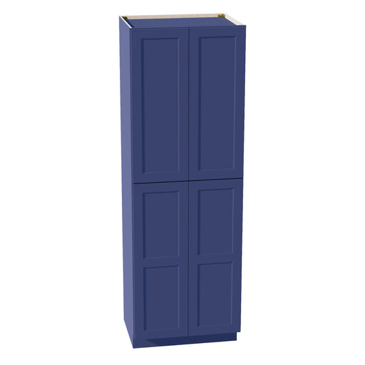 HB-TP3090: Indigo Blue Shaker 30"W x 90"H x 24"D 4 Door & 5 Shelves Tall Shelf Pantry Cabinets