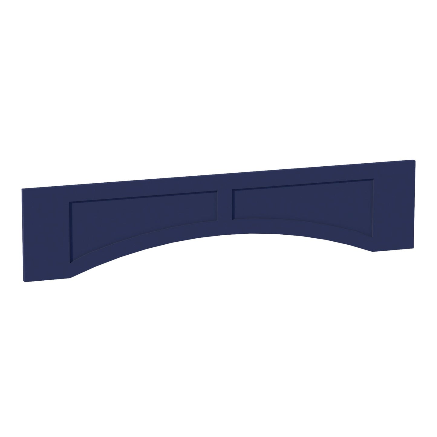 HB-VARP54: Indigo Blue Shaker 54"W x 12"H x 3/4"D Arched Valance with Raised Panel