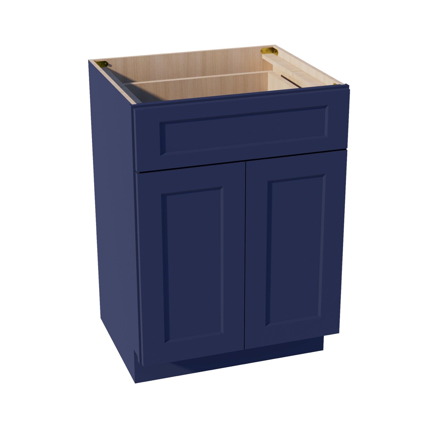 HB-VB2421: Indigo Blue Shaker 24"W x 34-1/2"H x 21"D 2 Doors & 1 Drawer Double Door Vanity Base Cabinets