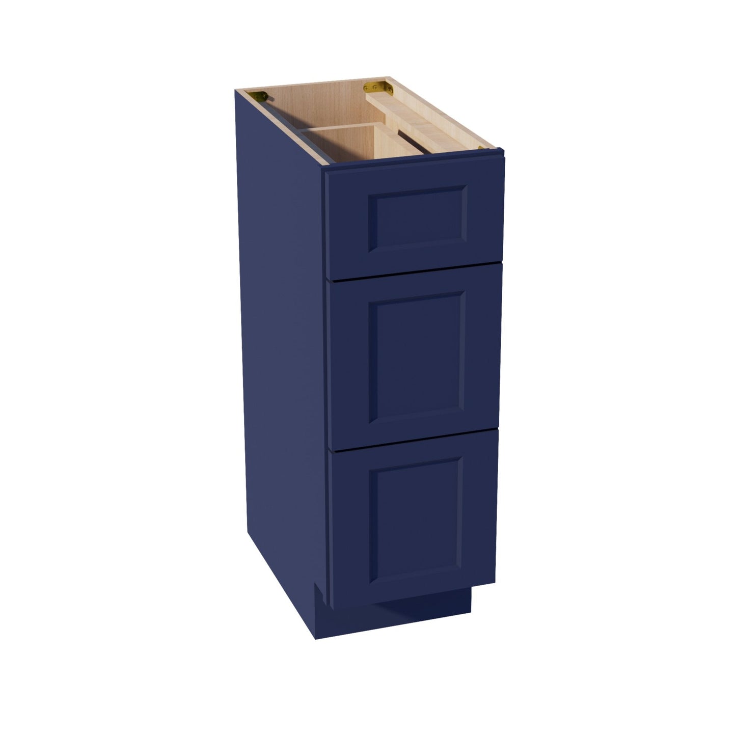 HB-VDB1221: Indigo Blue Shaker 12"W x 34-1/2"H x 21"D  3 Drawers Vanity Base Cabinets