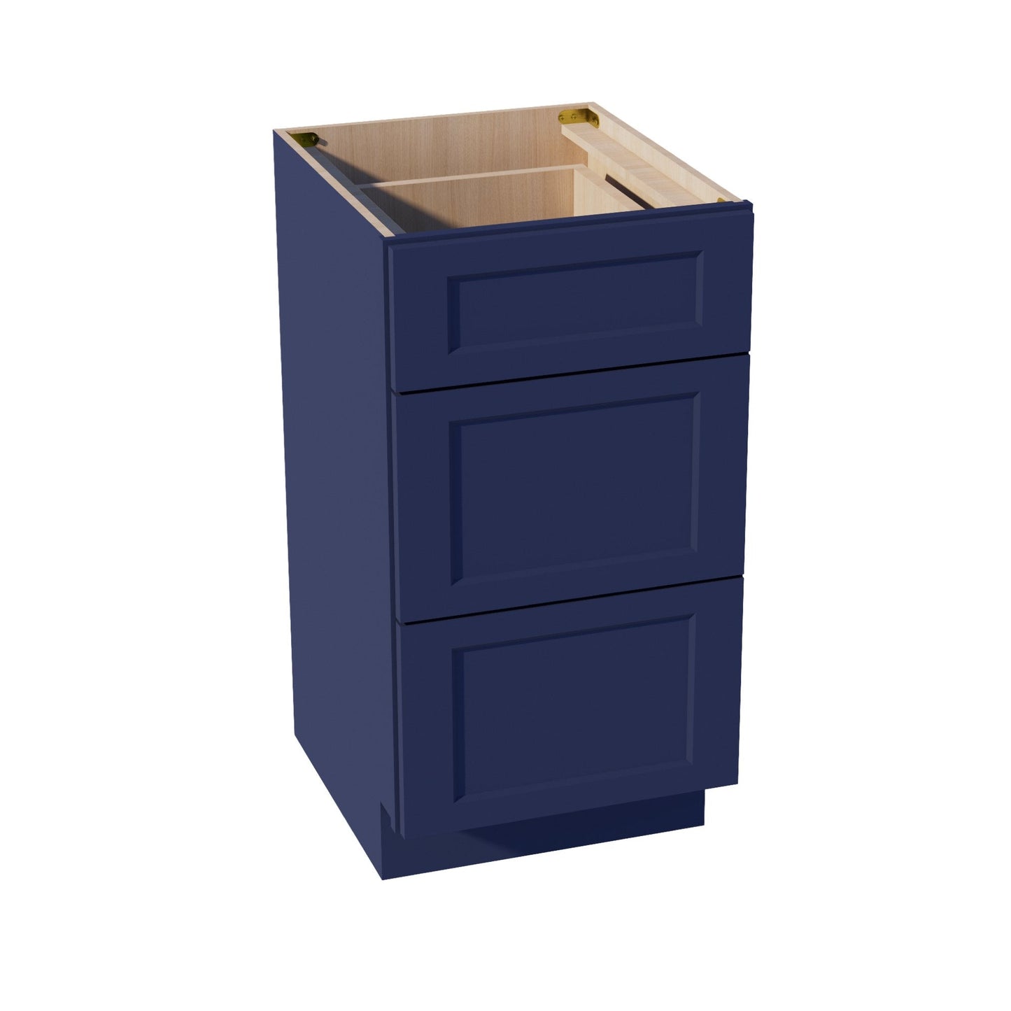 HB-VDB1821: Indigo Blue Shaker 18"W x 34-1/2"H x 21"D  3 Drawers Vanity Base Cabinets