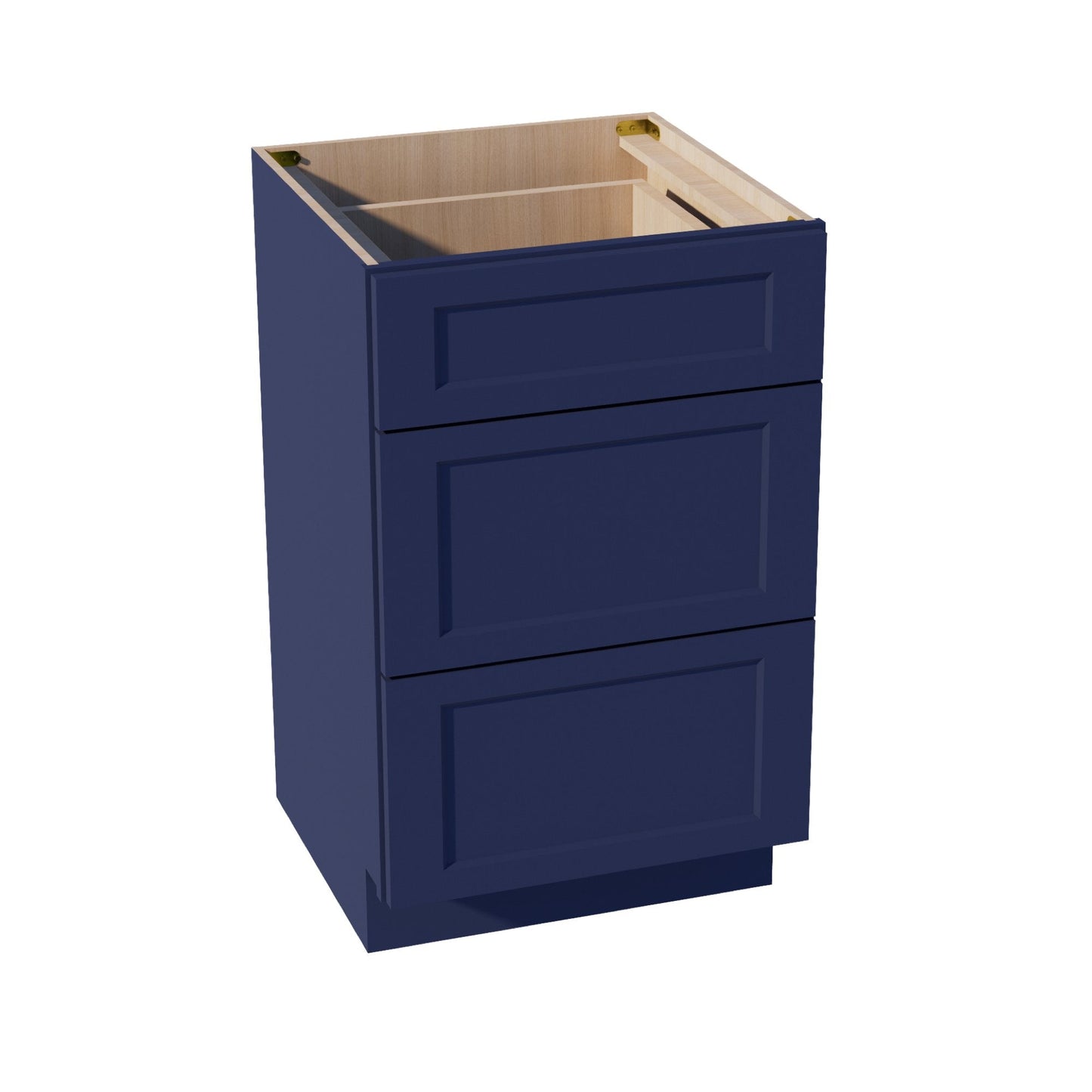 HB-VDB2121: Indigo Blue Shaker 21"W x 34-1/2"H x 21"D  3 Drawers Vanity Base Cabinets