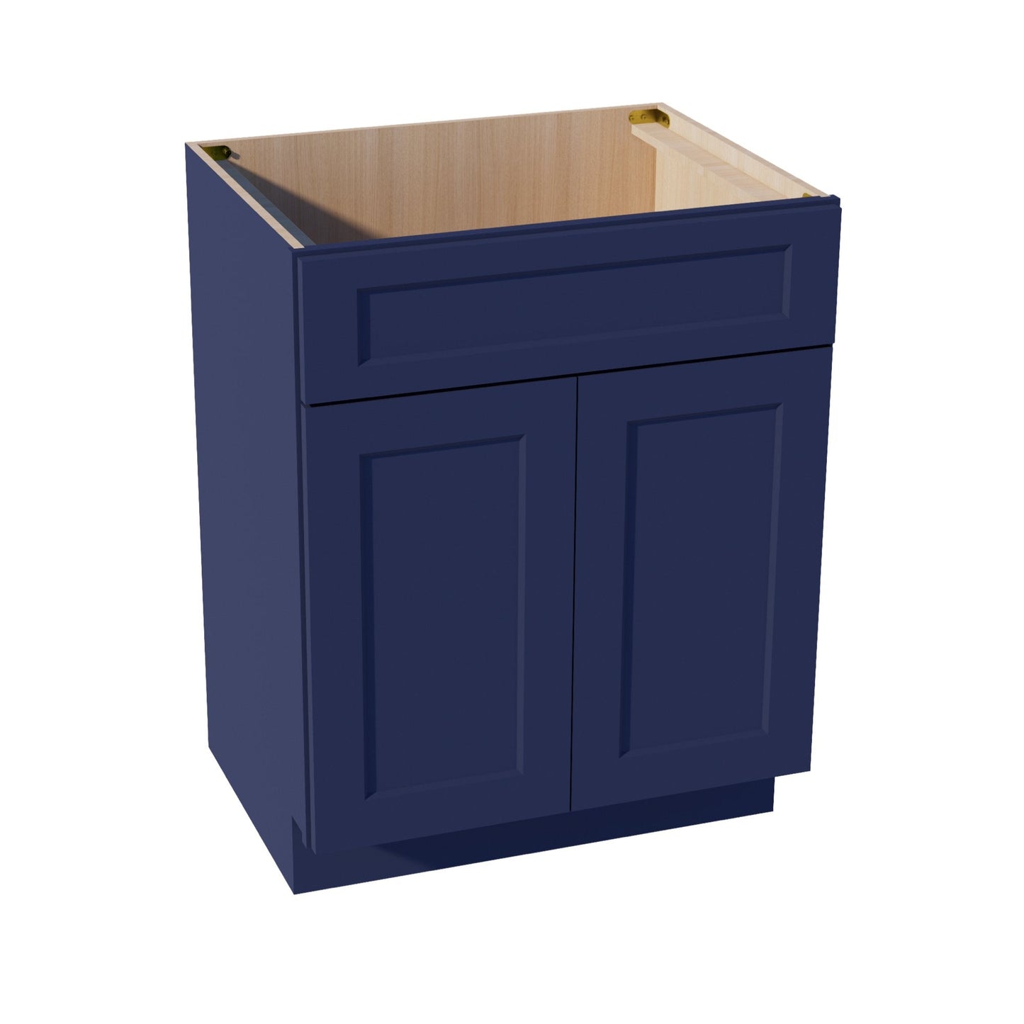 HB-VSB2721: Indigo Blue Shaker 27"W x 34-1/2"H x 21"D 2 Doors & 1 False Drawer Vanity Sink Base Cabinets