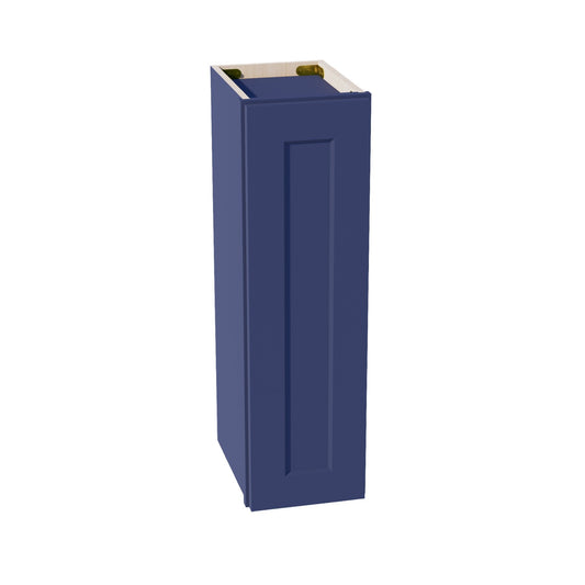 HB-W0930: Indigo Blue Shaker 09"W x 30"H 1 Door & 2 Shelves Standard Wall Cabinet