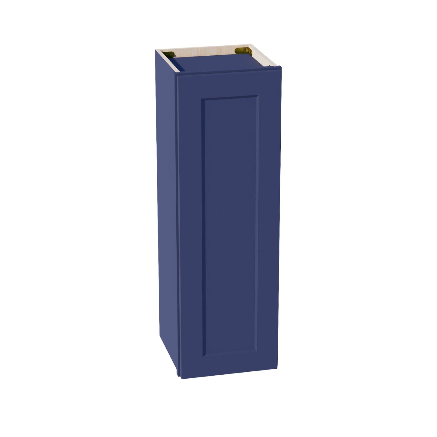 HB-W1236: Indigo Blue Shaker 12"W x 36"H 1 Door & 2 Shelves Standard Wall Cabinet