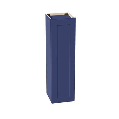 HB-W1242: Indigo Blue Shaker 12"W x 42"H 1 Door & 3 Shelves Standard Wall Cabinet