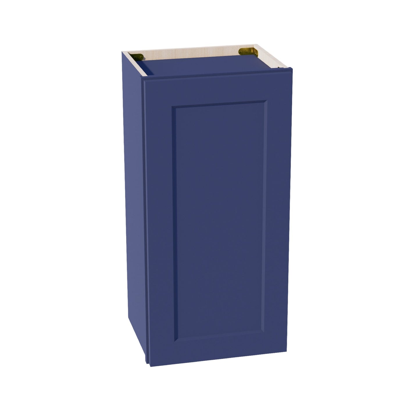 HB-W1530: Indigo Blue Shaker 15"W x 30"H 1 Door & 2 Shelves Standard Wall Cabinet