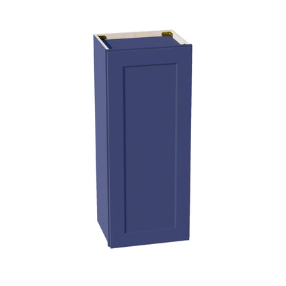 HB-W1536: Indigo Blue Shaker 15"W x 36"H 1 Door & 2 Shelves Standard Wall Cabinet