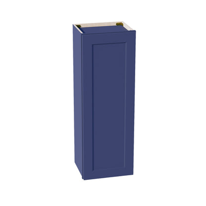 HB-W1542: Indigo Blue Shaker 15"W x 42"H 1 Door & 3 Shelves Standard Wall Cabinet