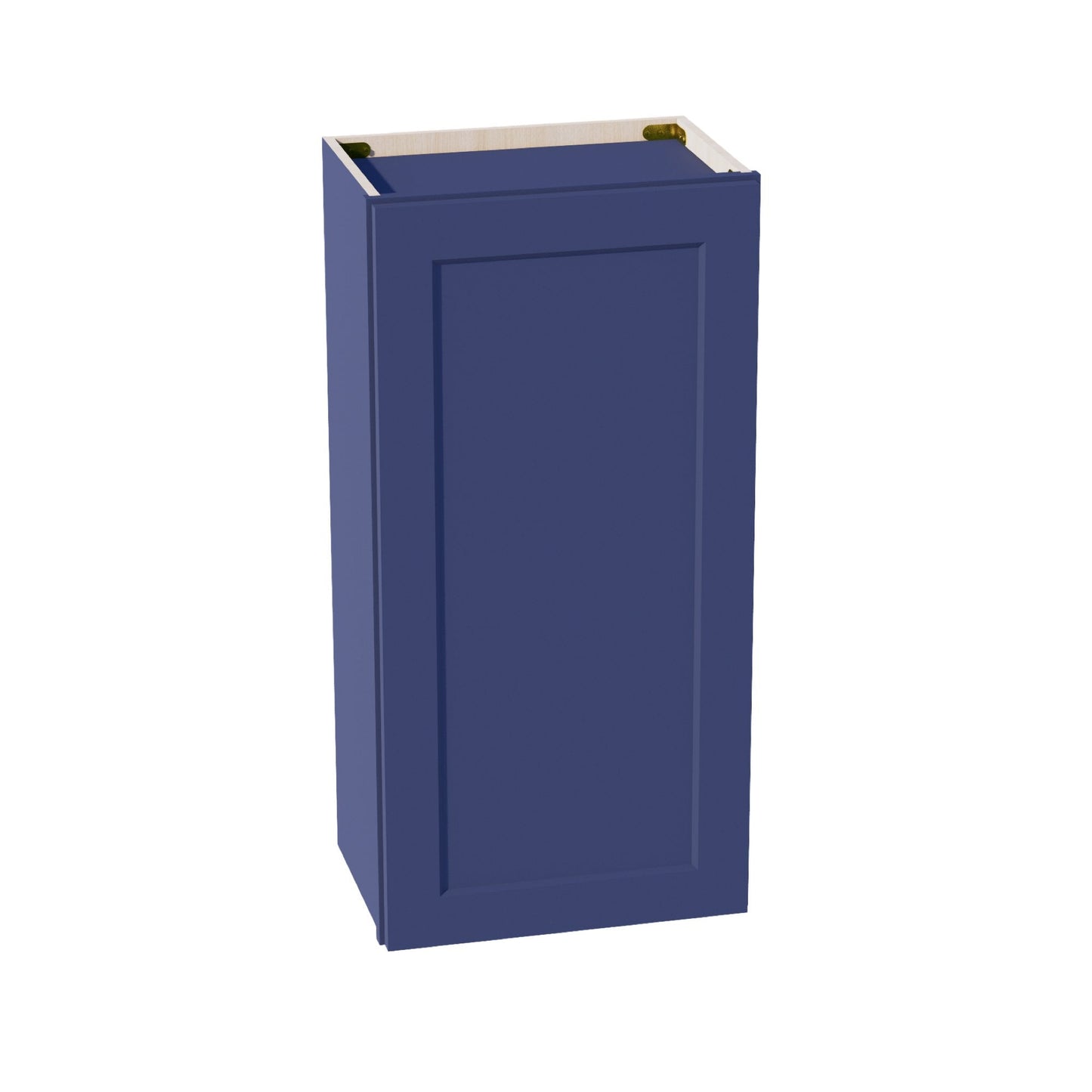 HB-W1836: Indigo Blue Shaker 18"W x 36"H 1 Door & 2 Shelves Standard Wall Cabinet