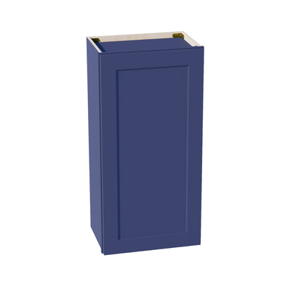 HB-W1836: Indigo Blue Shaker 18"W x 36"H 1 Door & 2 Shelves Standard Wall Cabinet