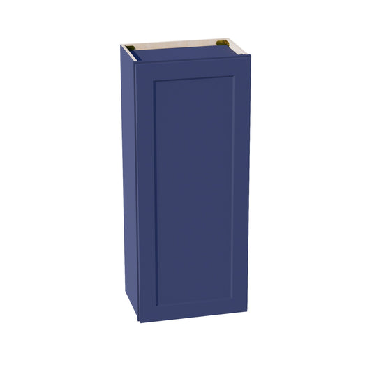 HB-W1842: Indigo Blue Shaker 18"W x 42"H 1 Door & 3 Shelves Standard Wall Cabinet