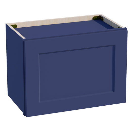 HB-W2115: Indigo Blue Shaker 21"W x 15"H 1 Door Standard Wall Bridge Cabinet