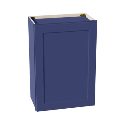 HB-W2130: Indigo Blue Shaker 21"W x 30"H 1 Door & 2 Shelves Standard Wall Cabinet