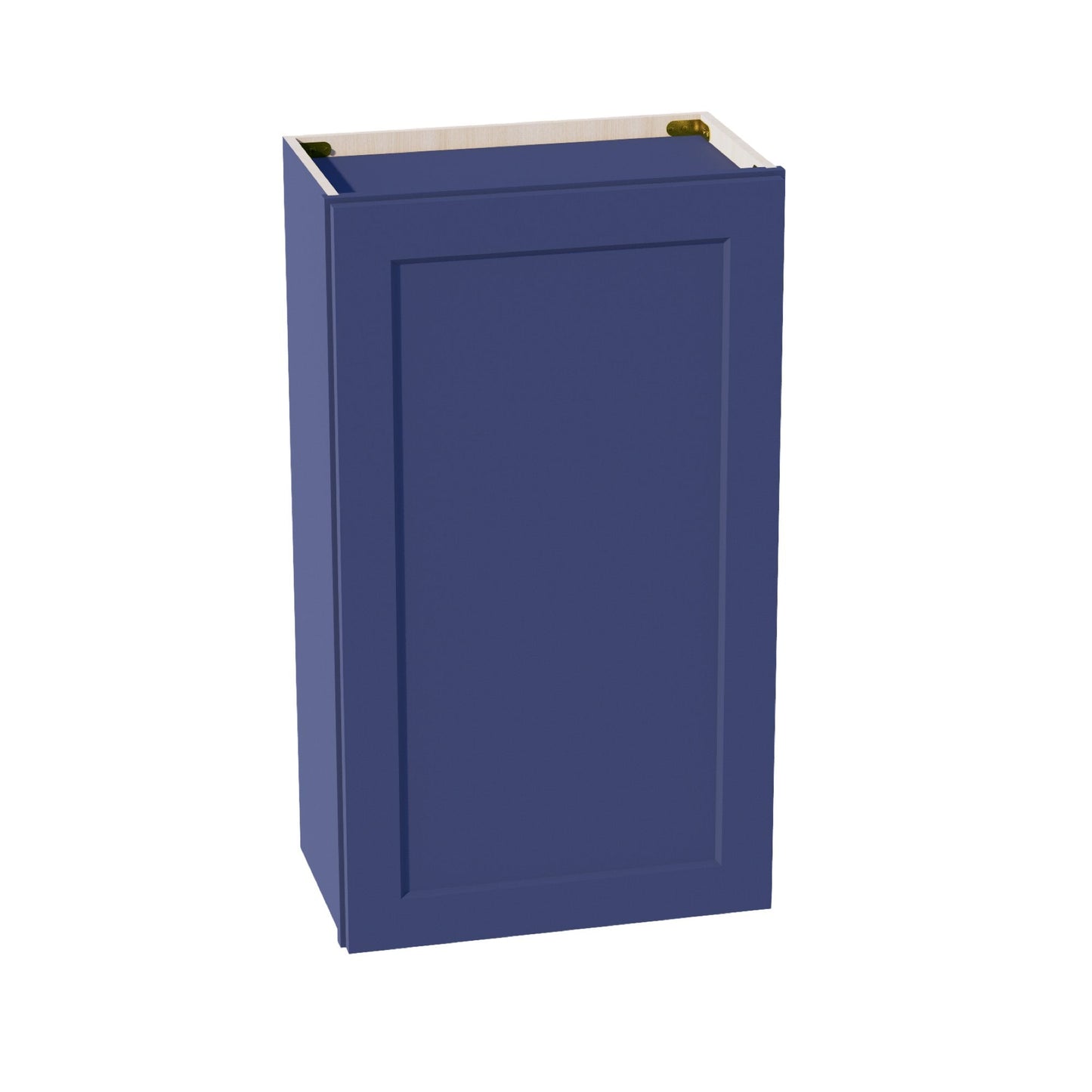 HB-W2136: Indigo Blue Shaker 21"W x 36"H 1 Door & 2 Shelves Standard Wall Cabinet