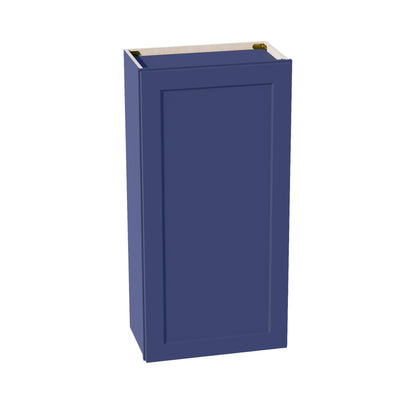 HB-W2142: Indigo Blue Shaker 21"W x 42"H 1 Door & 3 Shelves Standard Wall Cabinet