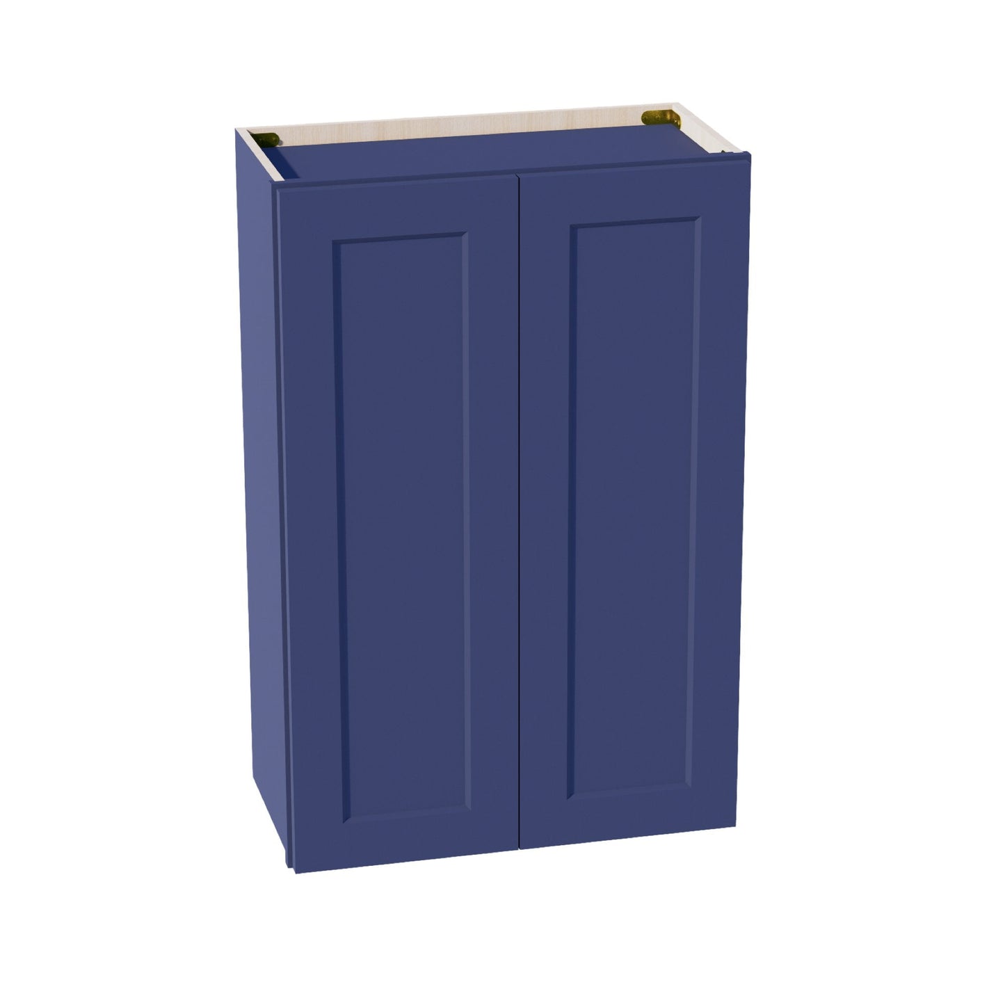 HB-W2436: Indigo Blue Shaker 24"W x 36"H 2 Doors & 2 Shelves Standard Wall Cabinet