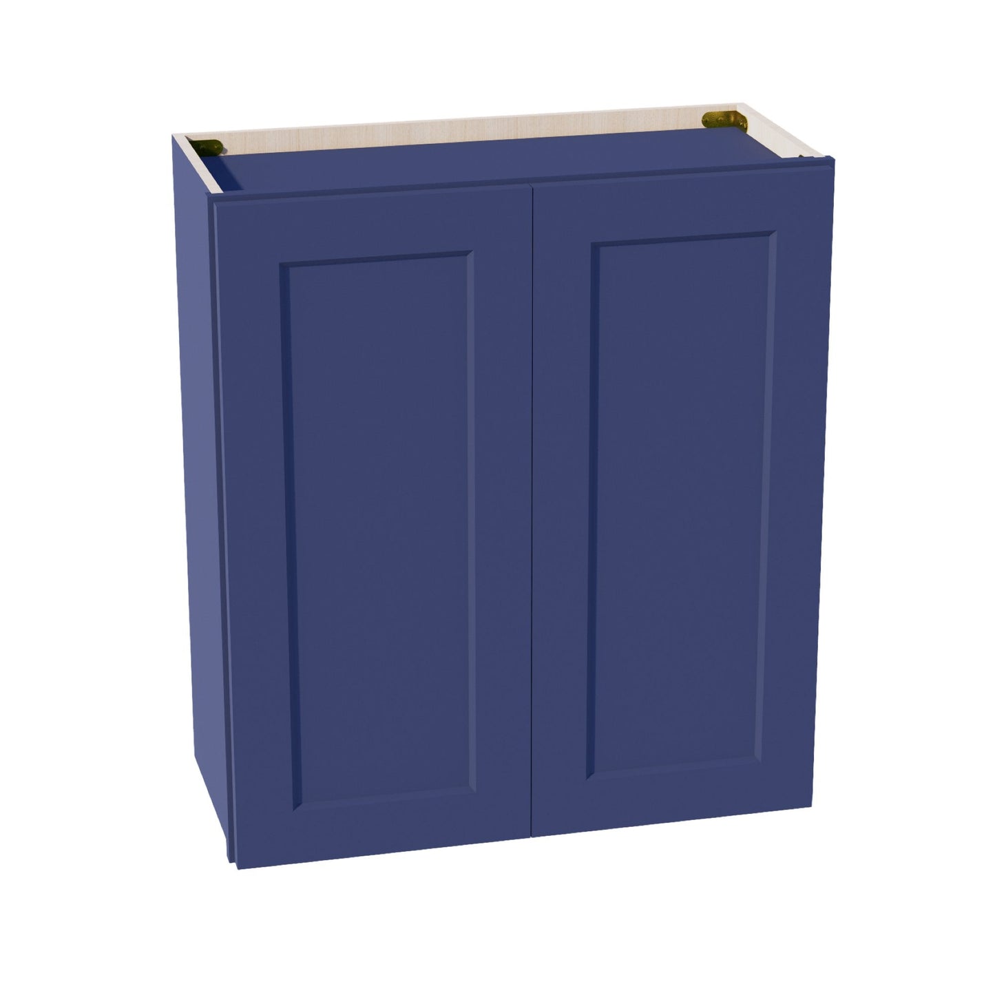 HB-W2730: Indigo Blue Shaker 27"W x 30"H 2 Doors & 2 Shelves Standard Wall Cabinet